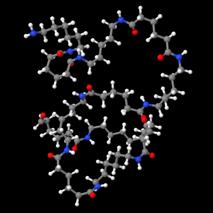 Molecular structure of nylon (polyamide)