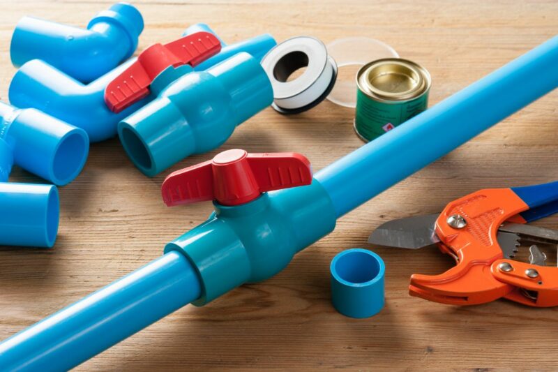 PVC pipes and valves