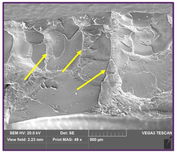 Crack unions on a fracture surface