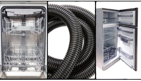 Polypropylene is often used in dishwashers, refrigerators, and hoses.